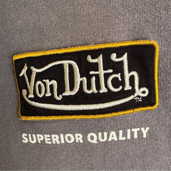 Von Dutch American Made zip up Hoodie jacket XL yellow grey - Picture 5 of 7